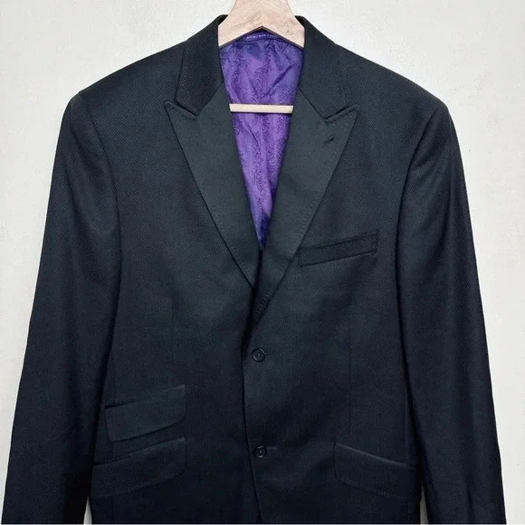 Ted Baker Mens Size 40R Wool Black Endurance Jewel Fit Blazer